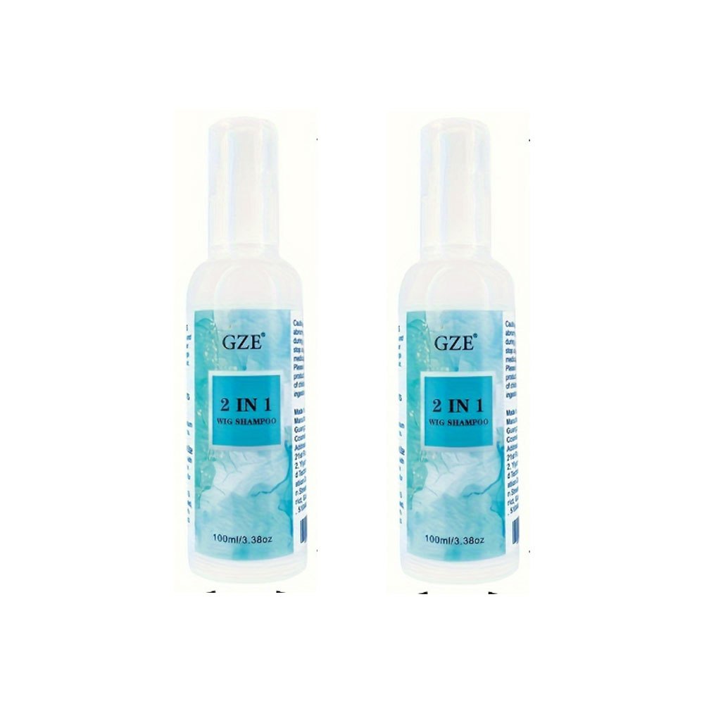 2-Pack 100ml Synthetic 2 IN 1 Wig Shampoo, Moisturizing Silkiness, Color-Safe Detangle, Promotes Body & Volume