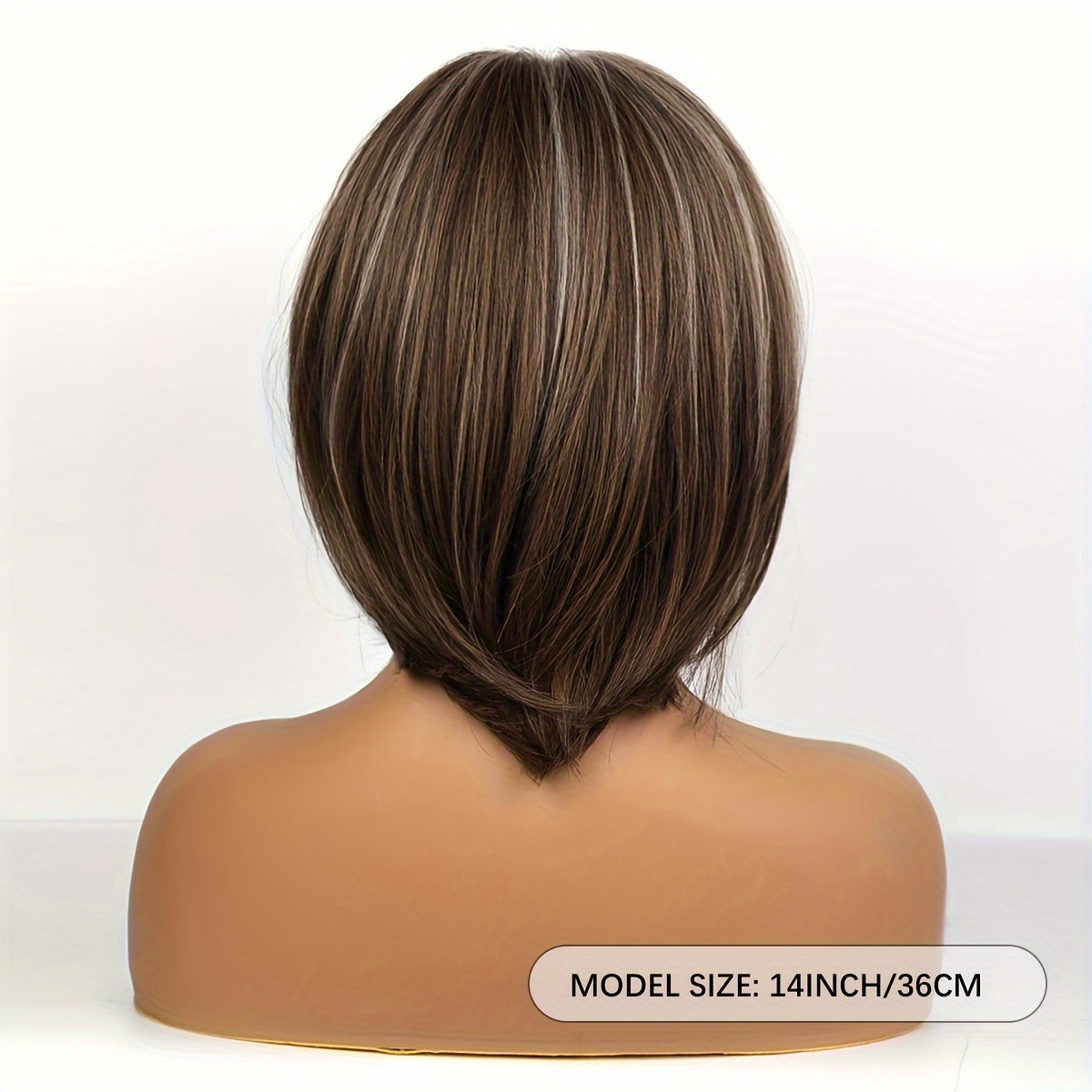 Brown  Highlighted Bob Wig with Bangs for Women