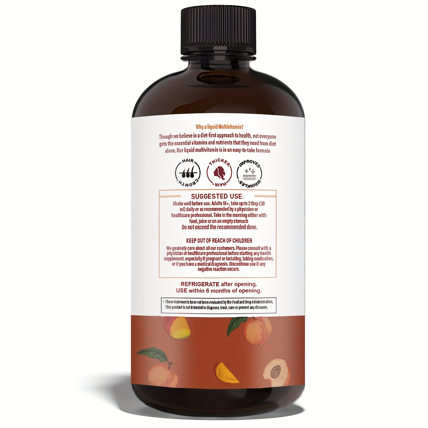 Liquid Multivitamin With Biotin For Hair Growth | 10, 000mcg Biotin | Vitamin D & B Complex | 15.22oz