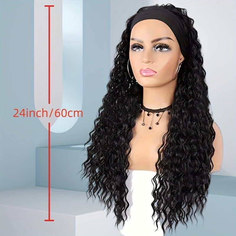 Headband Wig Long Curly Wave