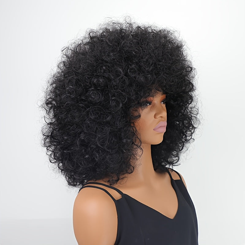 [Chic Afro Curly Wig for Women] Chic Afro Curly Wig for Women - Heat Resistant, 150% Density, Perfect for Everyday & Party Looks