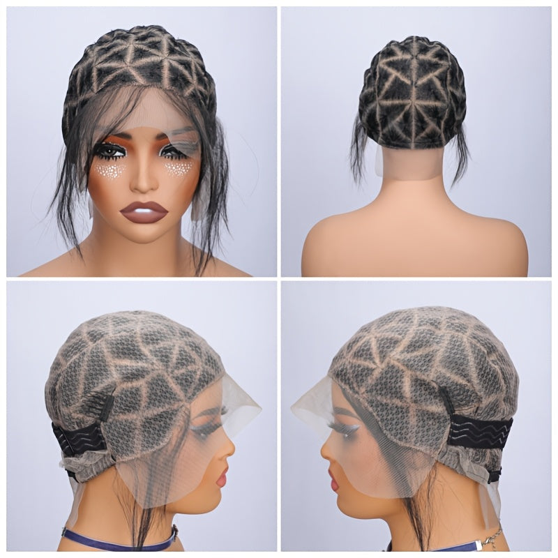 Breathable Double Layer Full Lace Crochet Wig Cap - Pre-Made Square Pattern