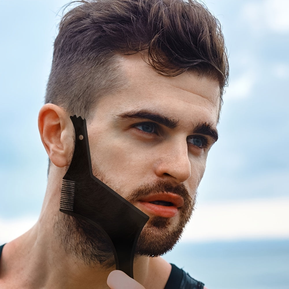 Stainless Steel Beard Grooming Kit, Beard Trimming Scissors, Shaping Razor, Comb, and Beard Blade Set