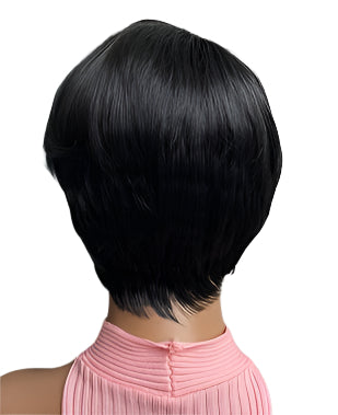 Dual-Tone Short Pixie Cut Wig for Women - Heat Resistant Synthetic Wig