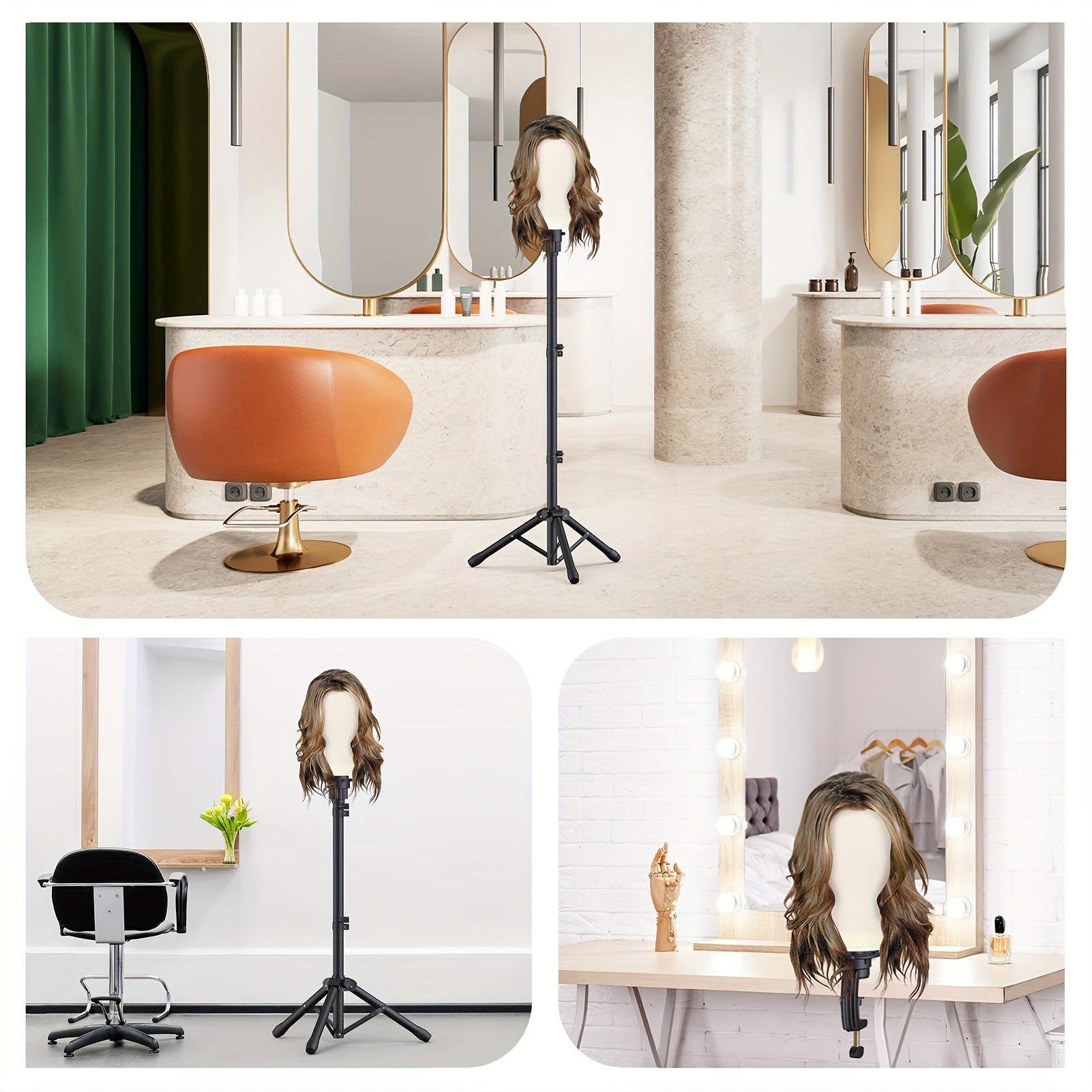 Reinforced Wig Stand With Mannequin Head 22 Inch