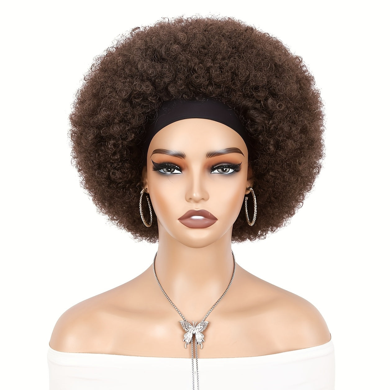 1pc Bouncy & Fluffy Afro Curly Headband Wig