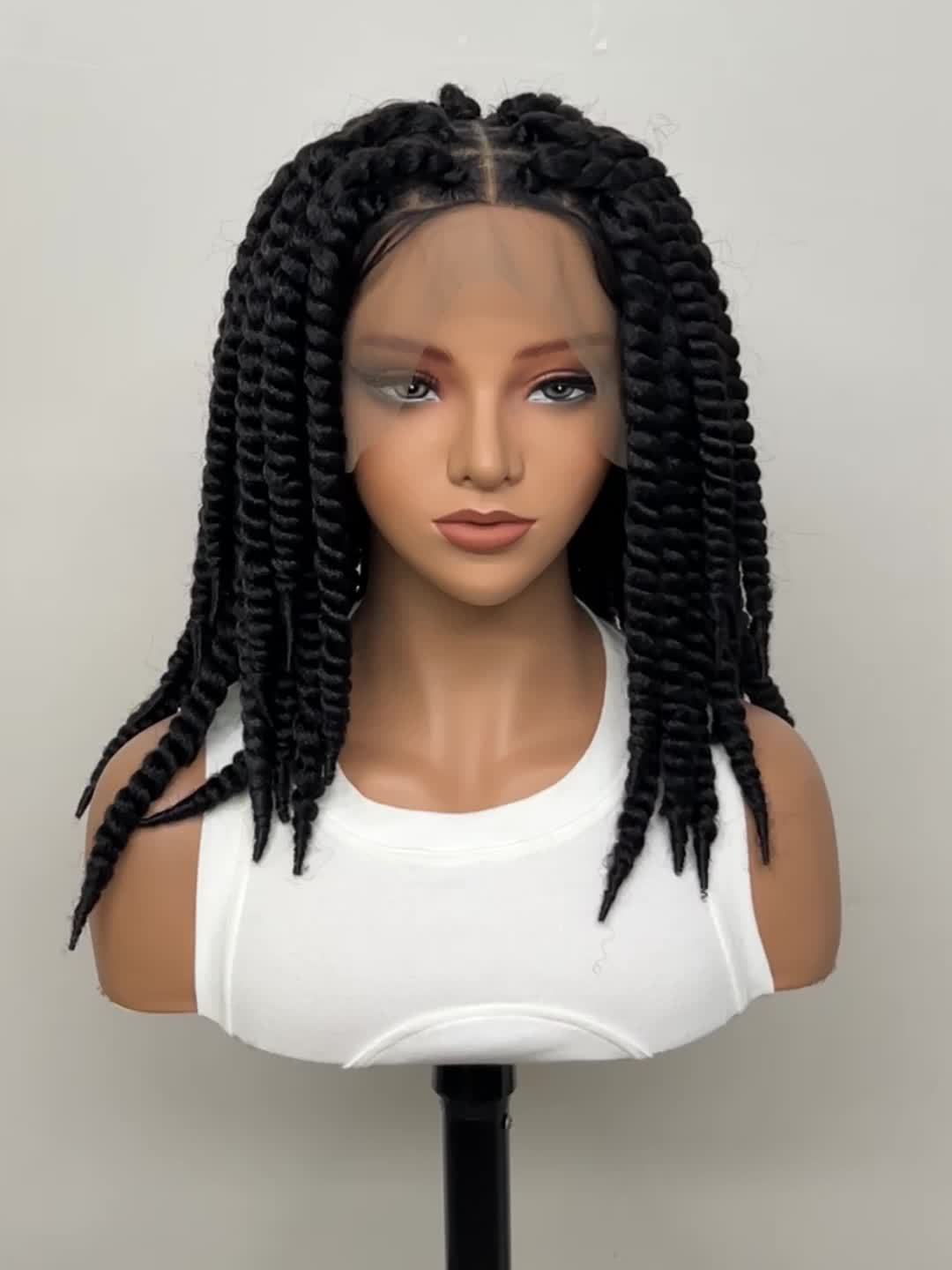 [Fantastic Hair Elegant Wig] Halloween Synthetic Braided Wig - Fantastic Hair Elegant Full Lace Wig With Braids Knotless Box Twist - High Temperature Fiber, Adult, Fashionable Christmas Present