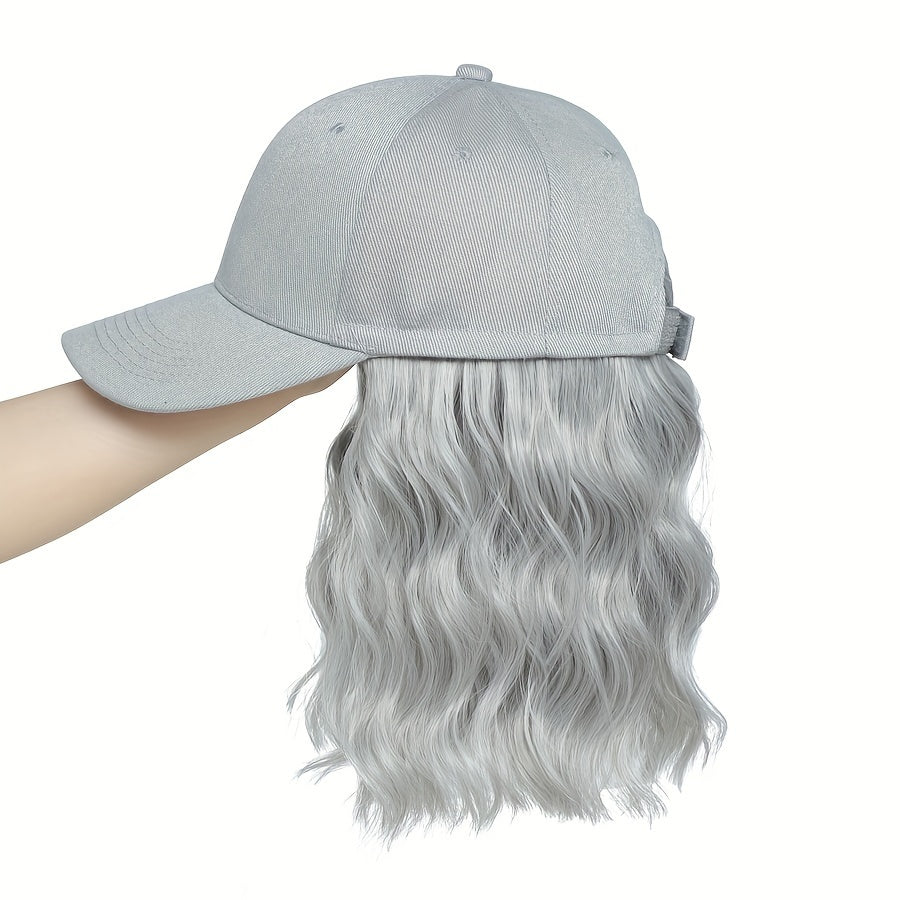 Chic Short Wavy Synthetic Hair in Mixed Brown Blonde 8' Hat Wig