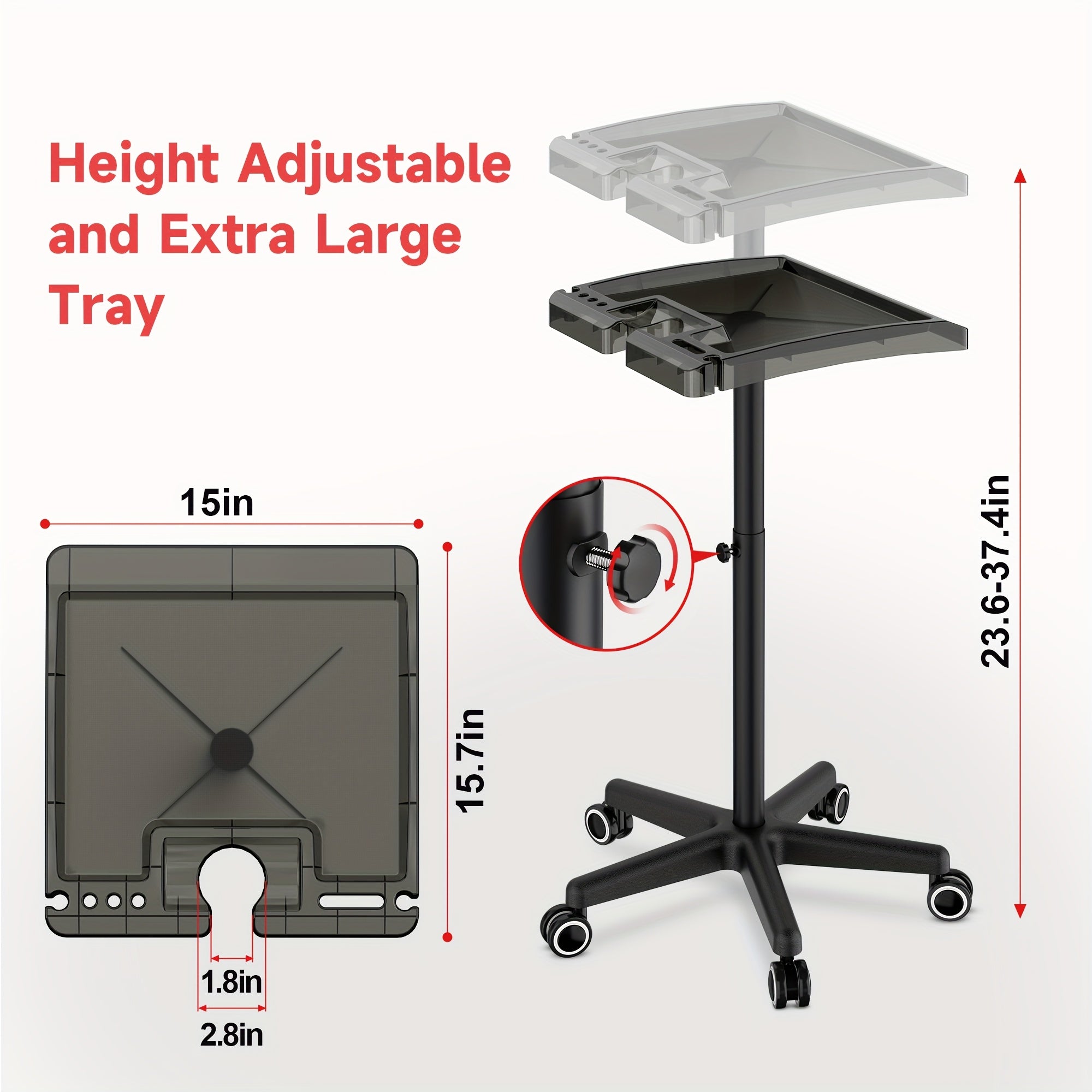 Salon Tray On Wheels Salon Service Rolling Tray Salon Station Tattoo Tray Height Adjustable Rolling Trolley For Salon Spa And Barber Shop
