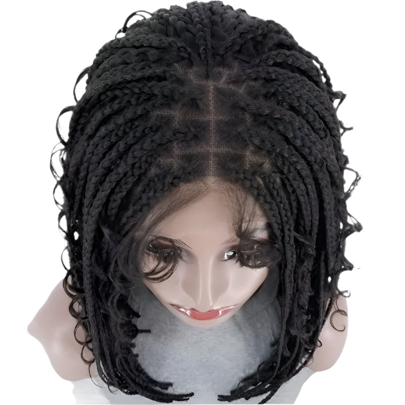 12 Inch Ombre Lace Front Knotless Bob Braided Wigs