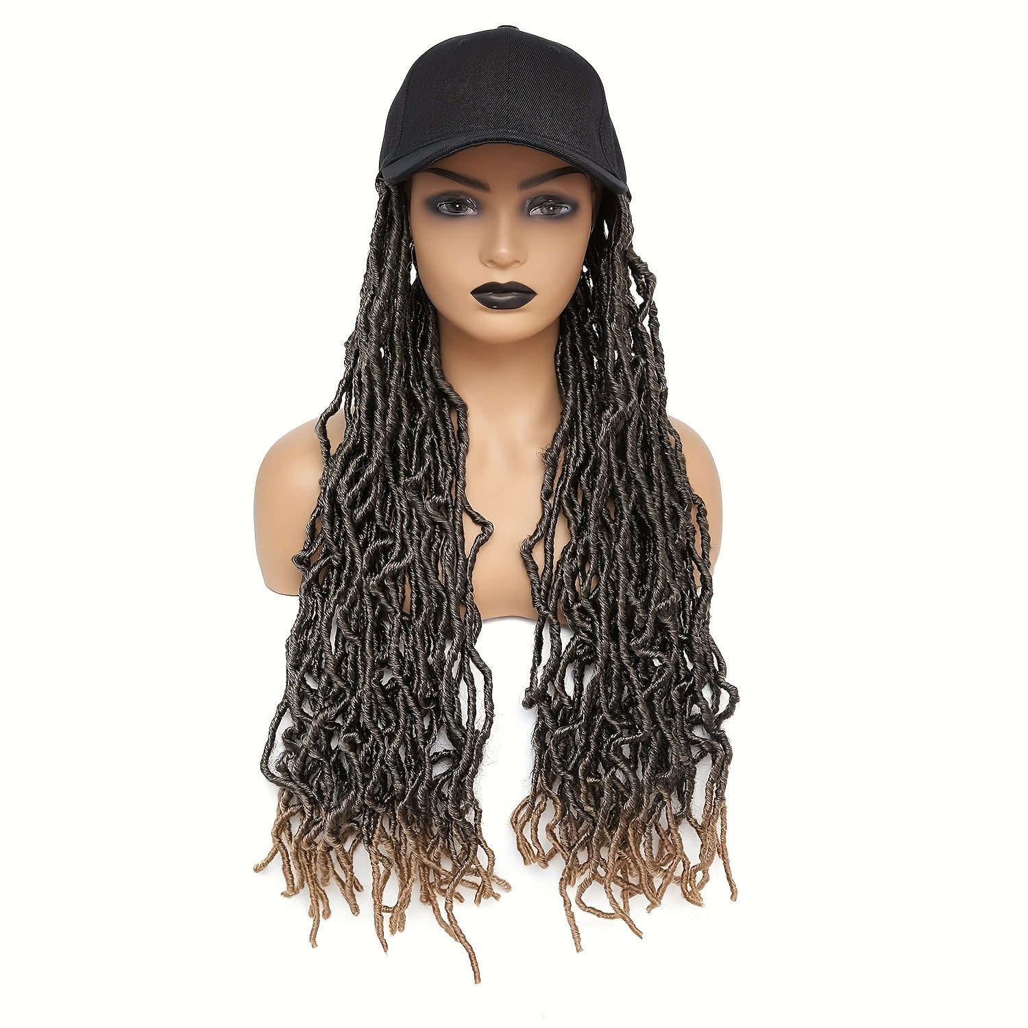 Ombre Locs Braided Wig with Baseball Cap