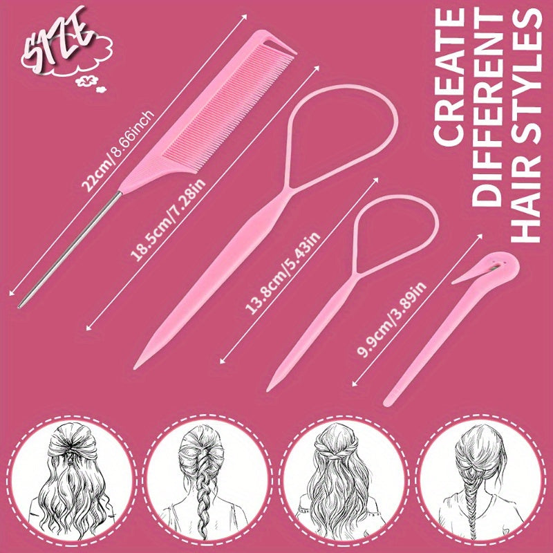 4pcs Hair Loop Tool Set