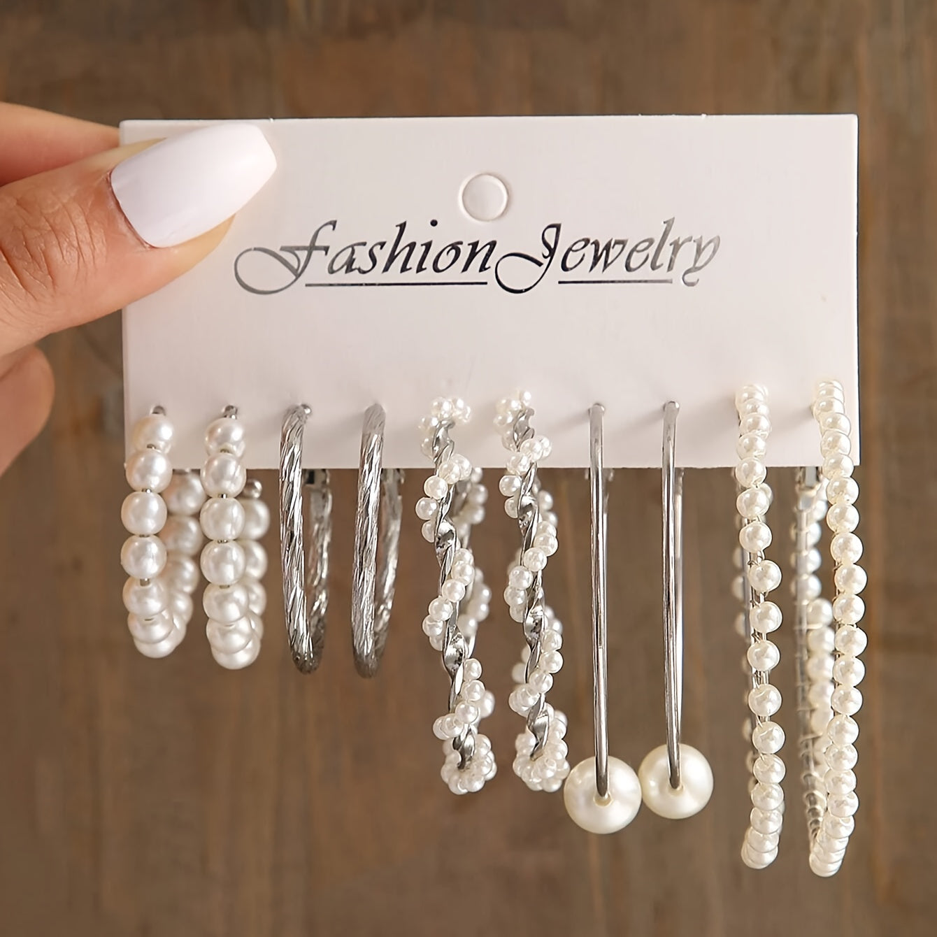 5 Pairs Set Of Earrings Zinc Alloy Jewelry With Imitation Pearl