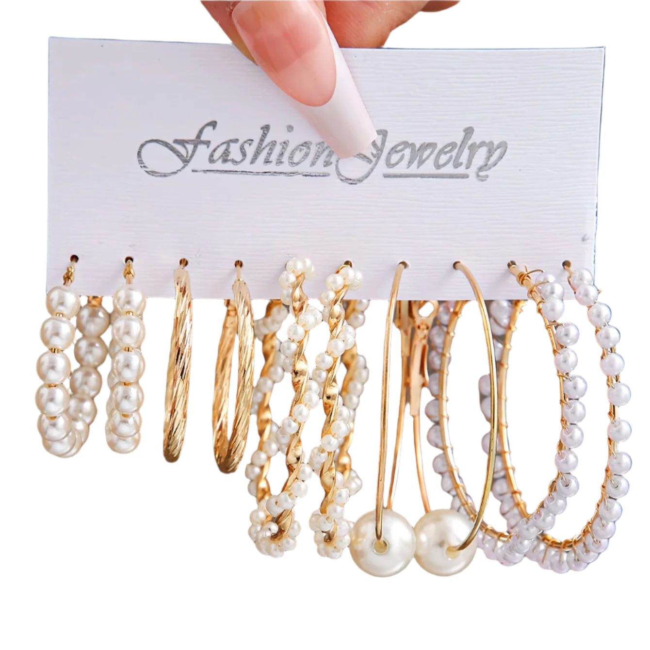 5 Pairs Set Of Earrings Zinc Alloy Jewelry With Imitation Pearl