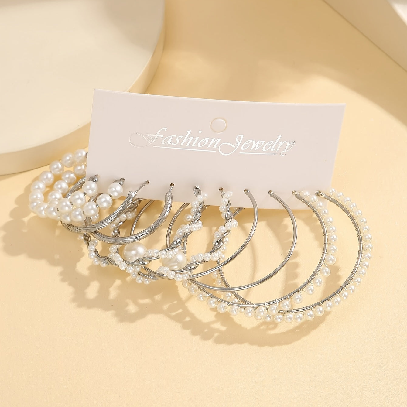 5 Pairs Set Of Earrings Zinc Alloy Jewelry With Imitation Pearl