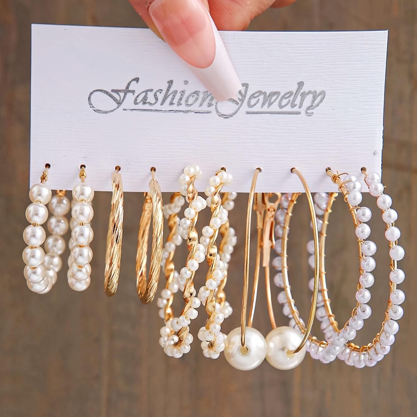 5 Pairs Set Of Earrings Zinc Alloy Jewelry With Imitation Pearl