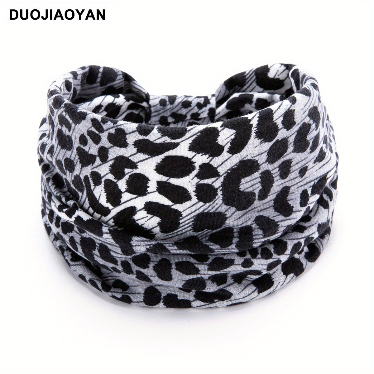 6PCS Leopard print digital sports headband Knot cross wide edge elastic headband