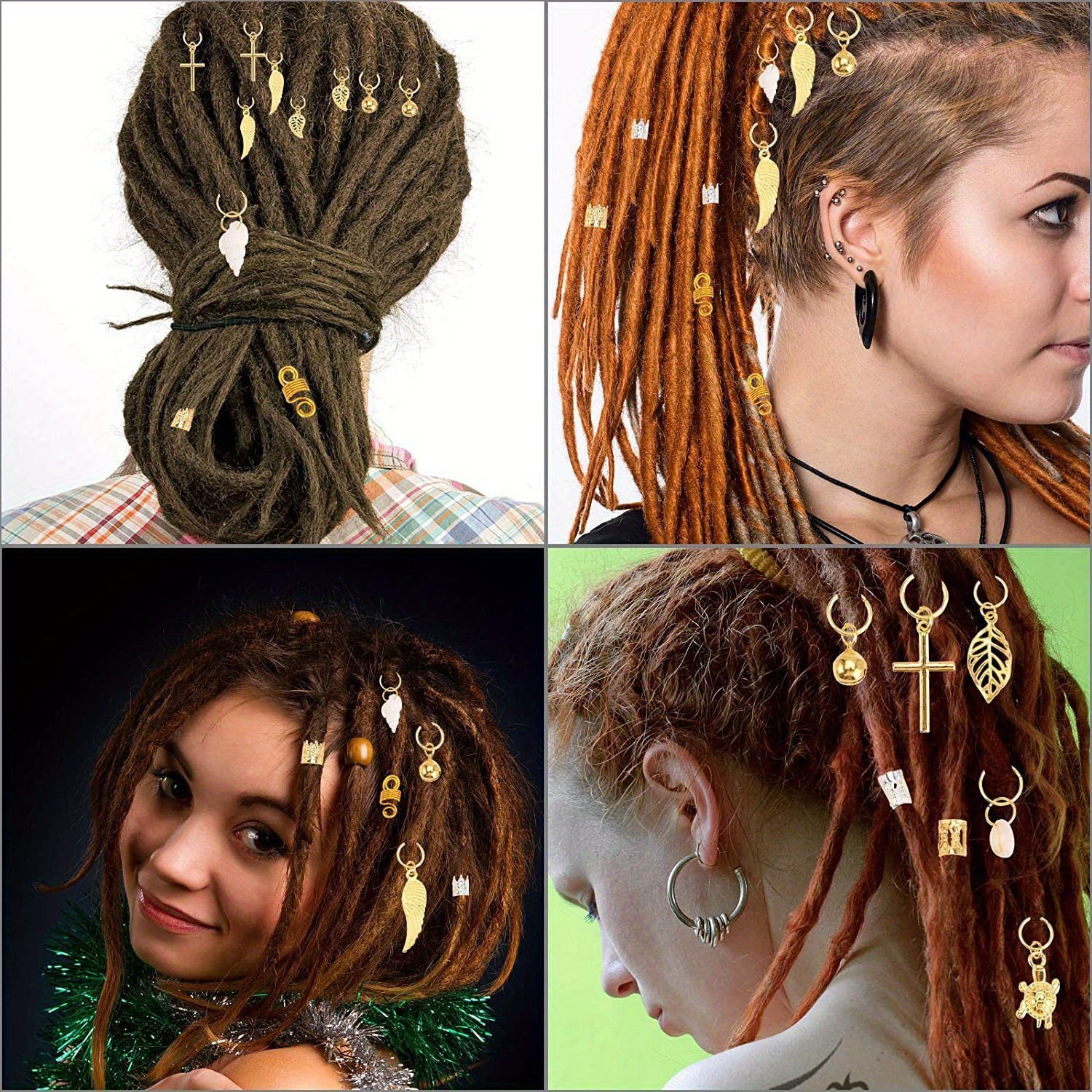 236pc DIY dreadlock set ladies hair plait ring cuff clip aluminum bead dreadlock accessory wig ring