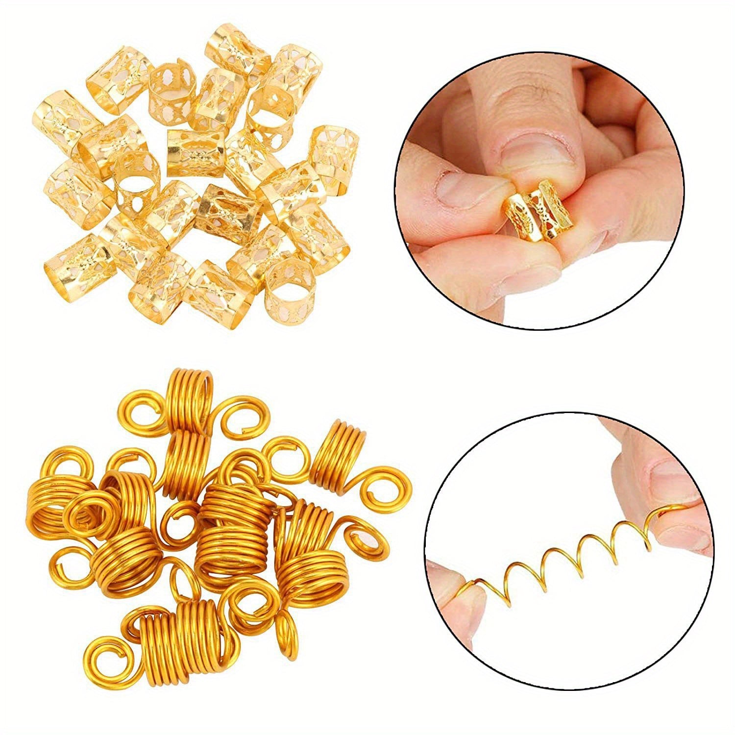 236pc DIY dreadlock set ladies hair plait ring cuff clip aluminum bead dreadlock accessory wig ring