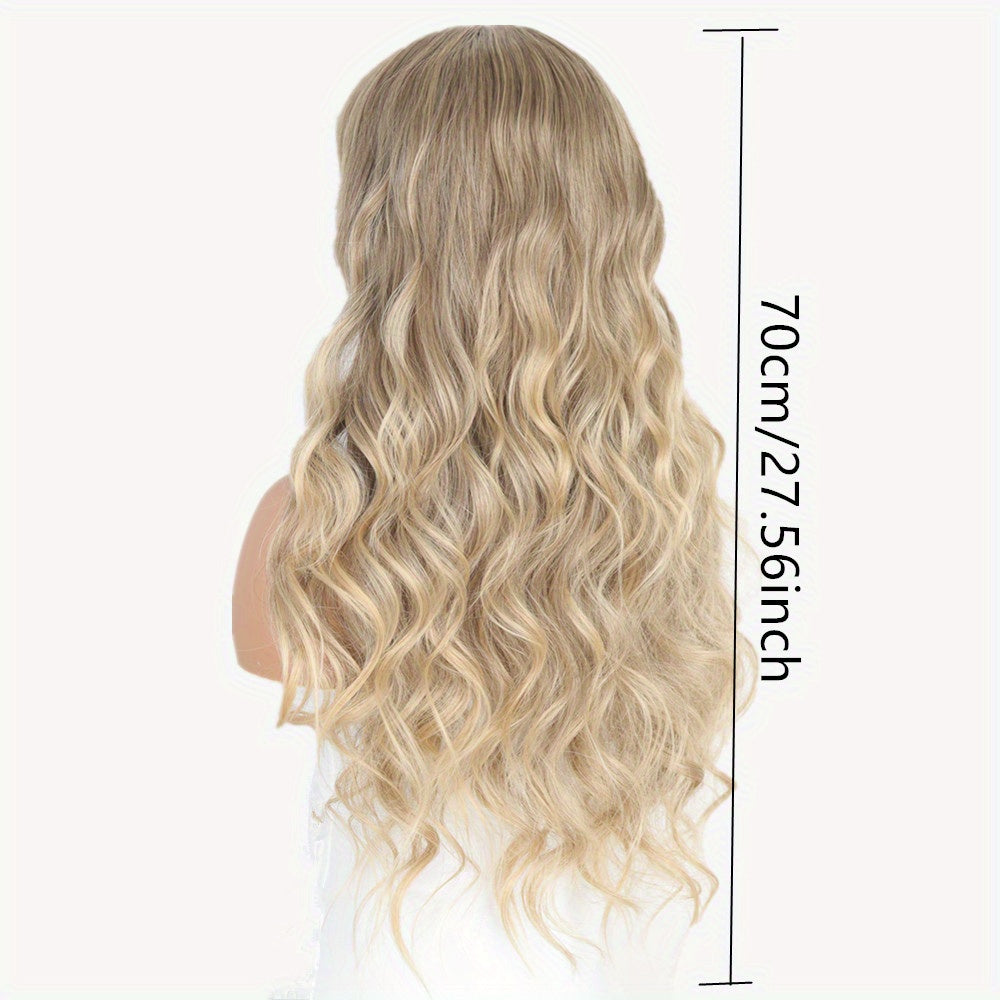 Blonde Elastic Net Cap Curly Wave Wig