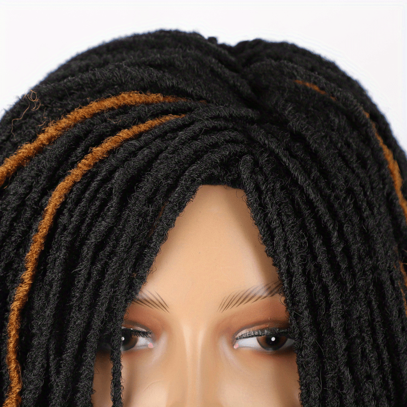 1pc Unisex Afro Bob Wig - Elegant Braided Crochet Twist, High Temperature Fiber, Rose Net Cap, Afro Curly/Kinky Style, Faux Locs Synthetic Hair for Men and Women