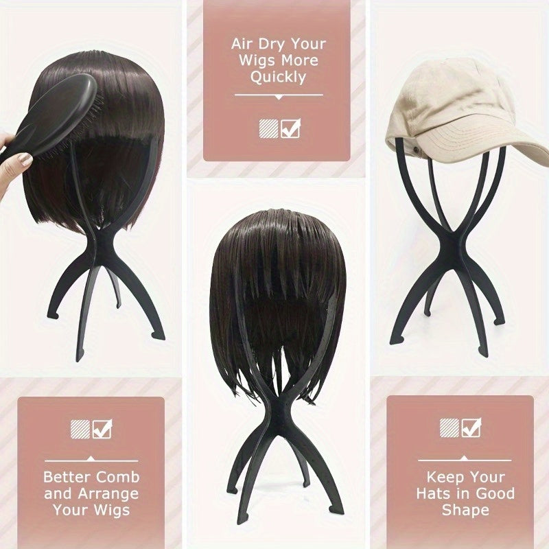 3-Pack Collapsible Wig Display Stands