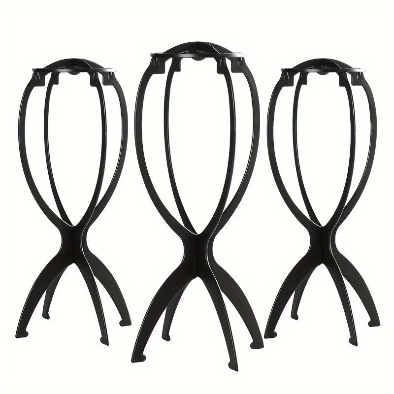 3-Pack Collapsible Wig Display Stands