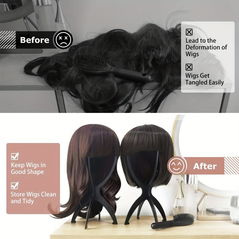 3-Pack Collapsible Wig Display Stands