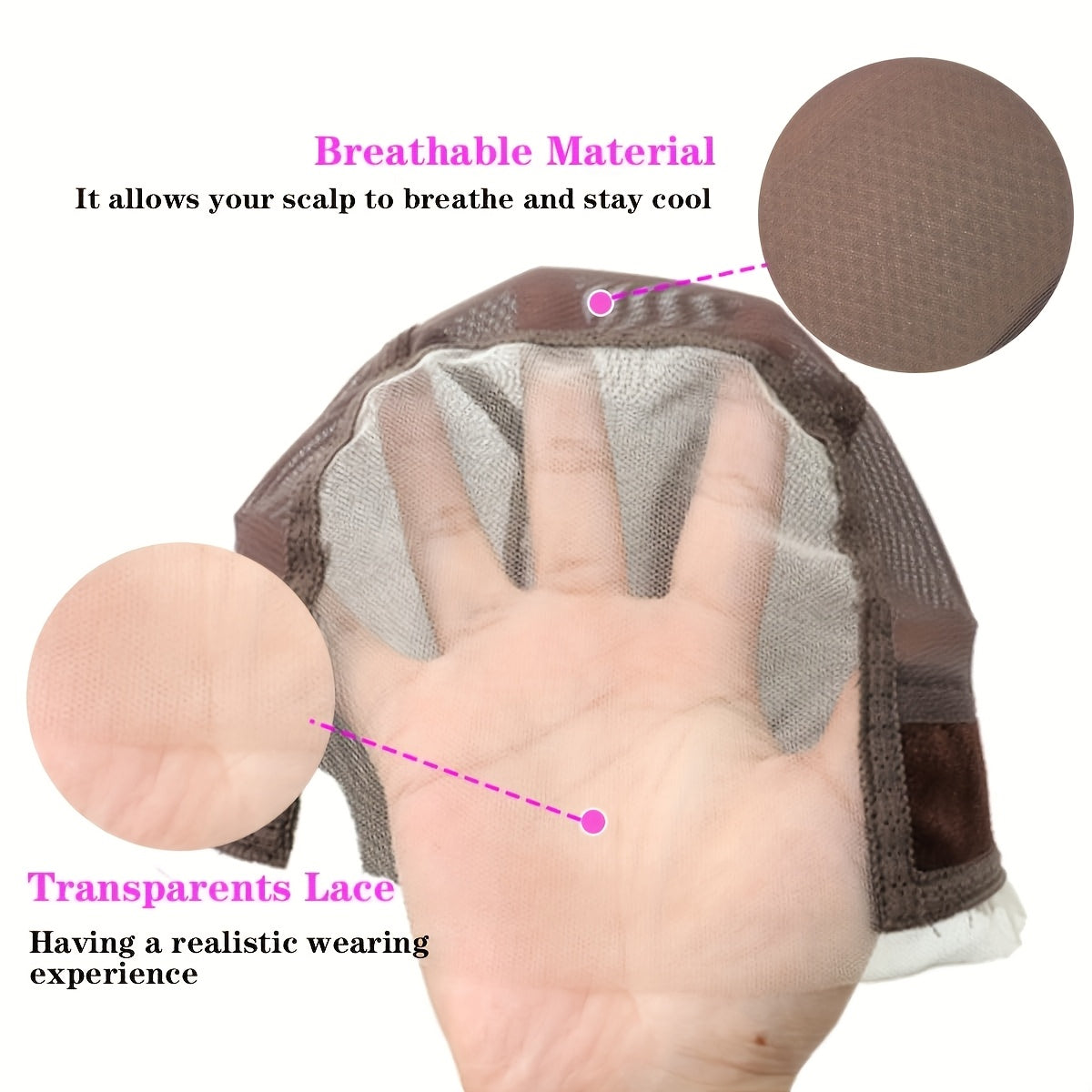 Women'S Adjustable Non-Slip Lace Wig Cap with Ear Notches, Comfortable GripFleece Technology, Transparent 4x5 Headband for Silicone Wig Fixation