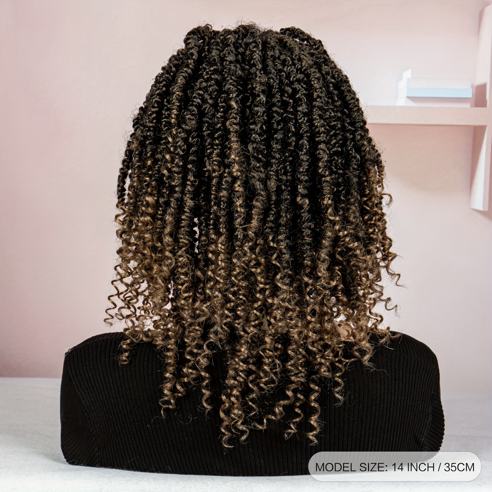 9x6 Inch 180% Density Women's Gradient Color Crochet Braids Lace Wig with Breathable Scalp Simulation, Elastic Knots, and Natural Looking High Temperature Fiber