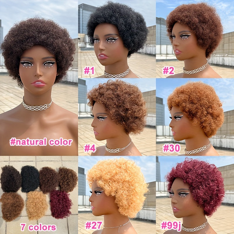 Elegant Afro Puff Wig for Women - 150% Density Brazilian Remy Human Hair