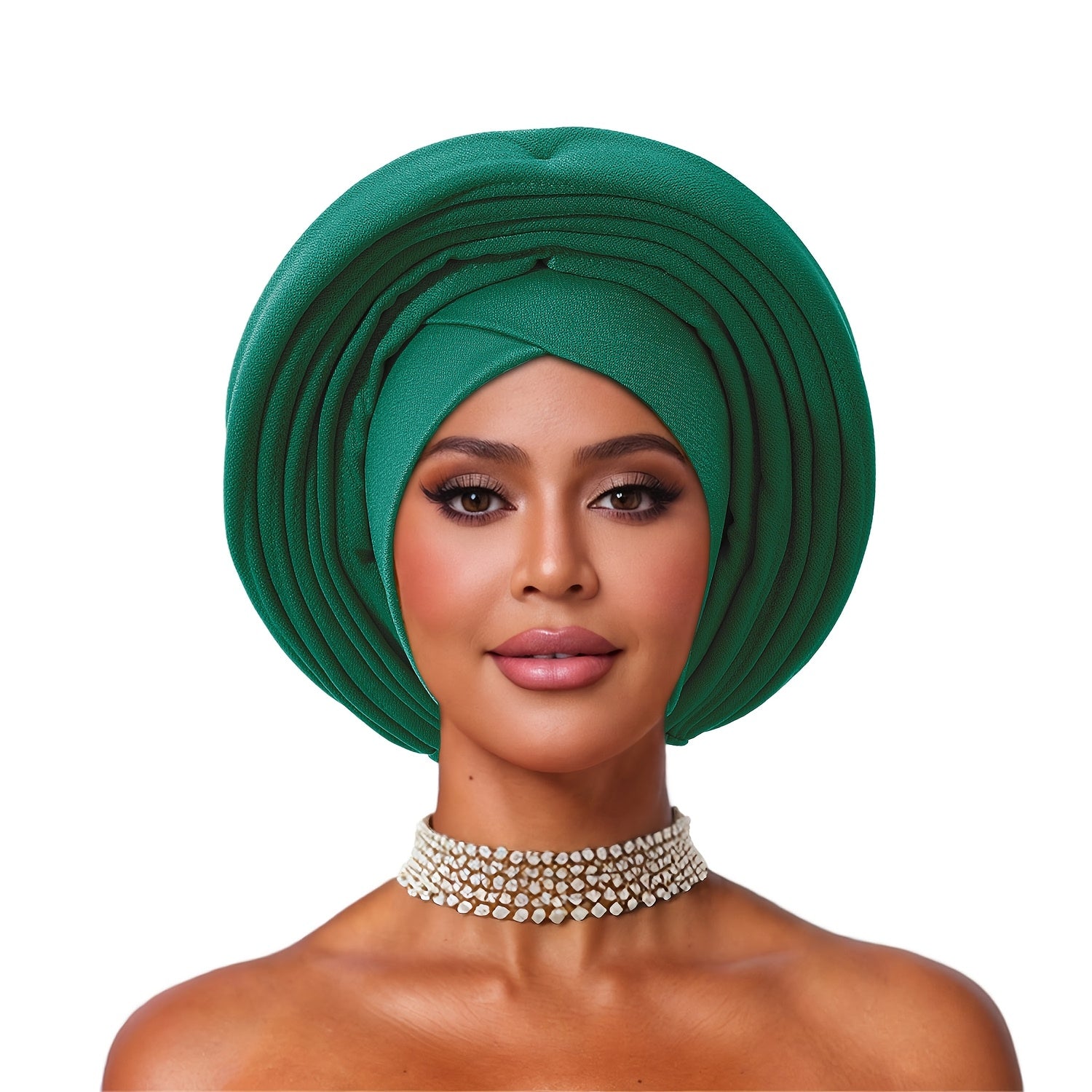 2pcs Cross Hair Turban+multi-layer Decorative Tie Set, African Style Headscarf Cap, Women's Party Decorative Headscarf