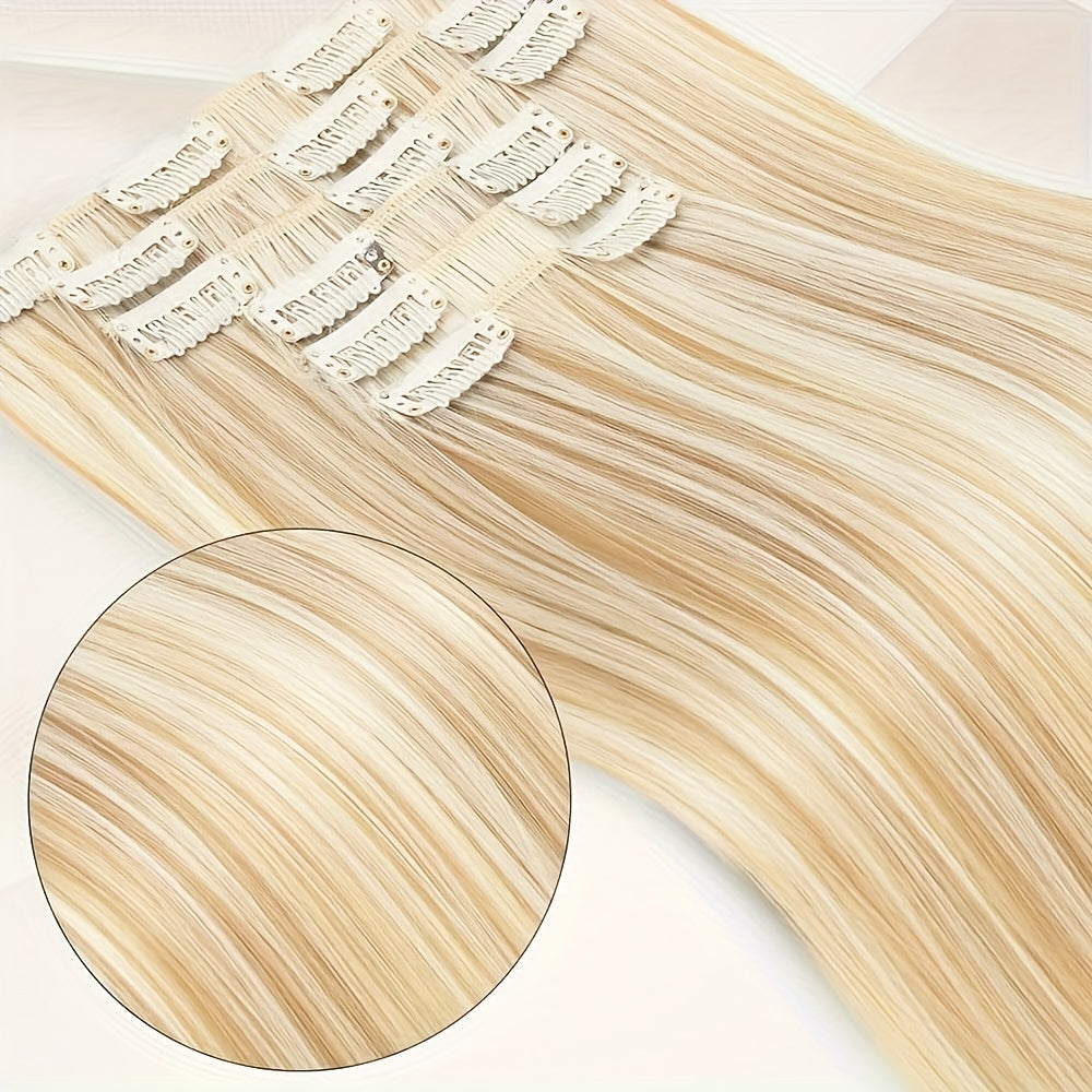 6pcs/set Long Straight Hair Pieces Synthetic Clip In Hair Extensions Elegant For Daily Use Hair Accessories Halloween Christmas