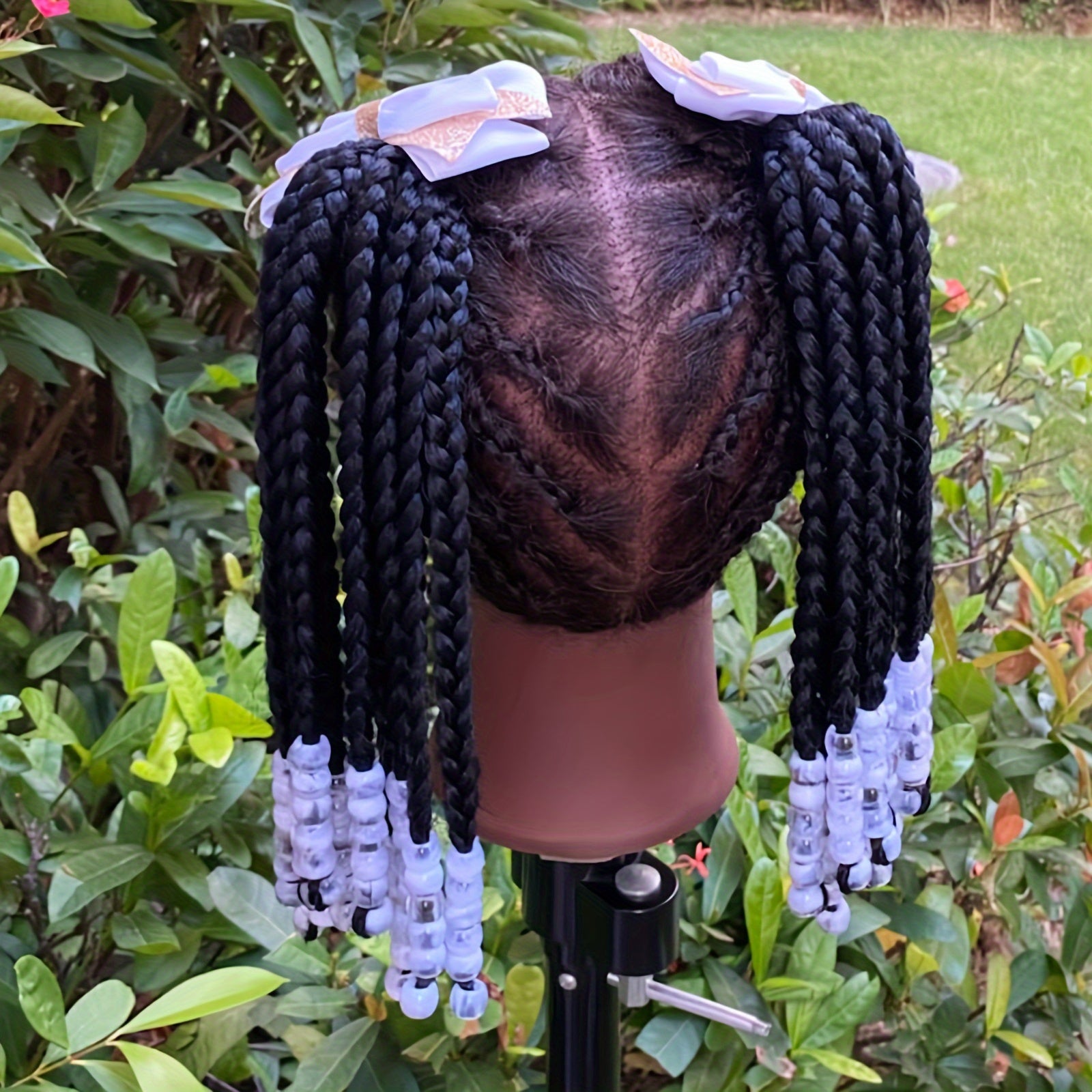 A Set Of Hair Bands With Elastic Bands, African Girl Wig With Braided Hair