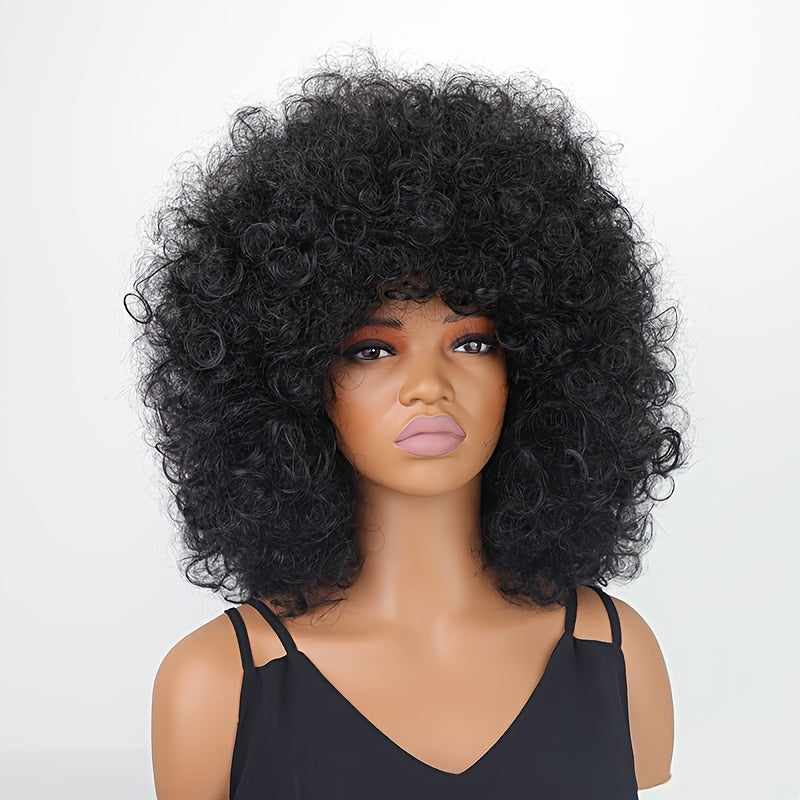 [Chic Afro Curly Wig for Women] Chic Afro Curly Wig for Women - Heat Resistant, 150% Density, Perfect for Everyday & Party Looks