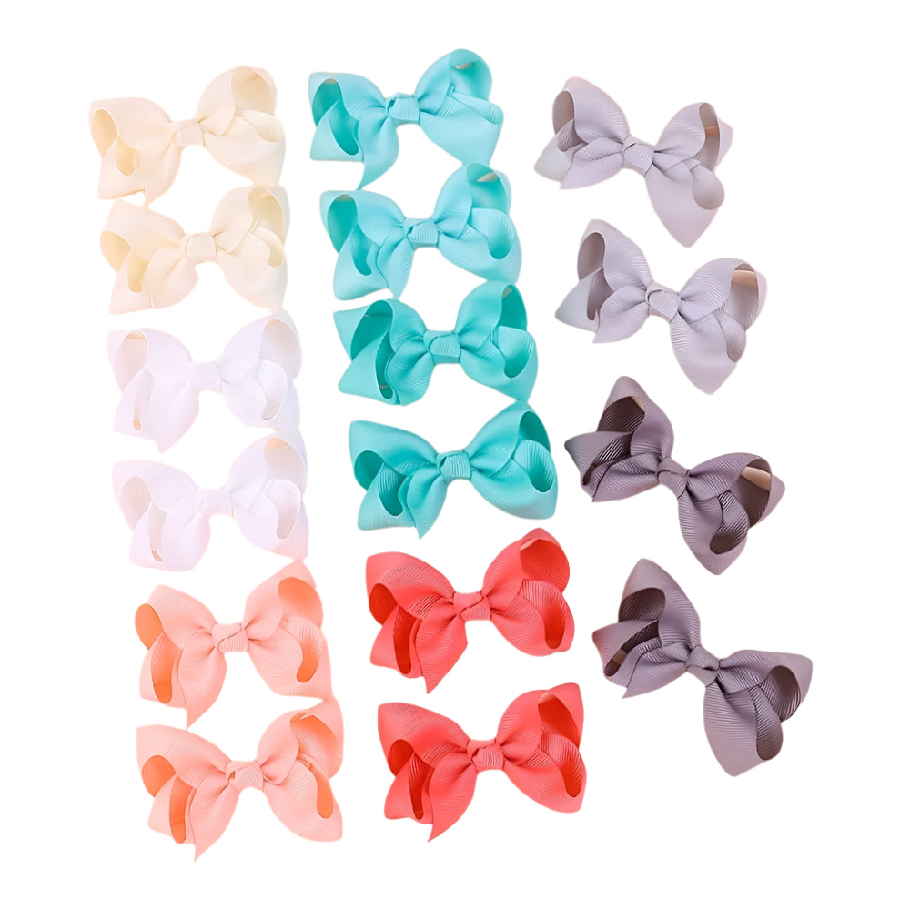 30pcs Candy-Colored Bow Hair Clips for Girls