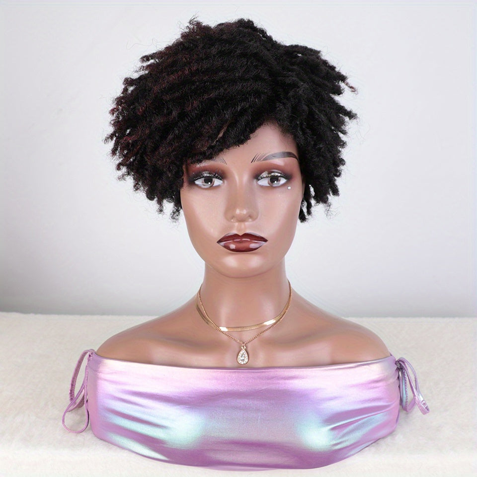 Short Curly Afro Wig - Synthetic Hair Replacement for Women, Bouncy Afro Kinky Curly, Heat Resistant Fiber, Soft, Breathable, and Lightweight Wig for Daily Wear