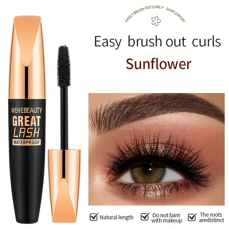 Waterproof 8D Silk Fiber Mascara - Long-Lasting, Dramatic Volume & Curling, Natural Look, Black for All Skin Types, Curl Eyelash Treatment|Precision Applicator|Long-Lasting Mascara