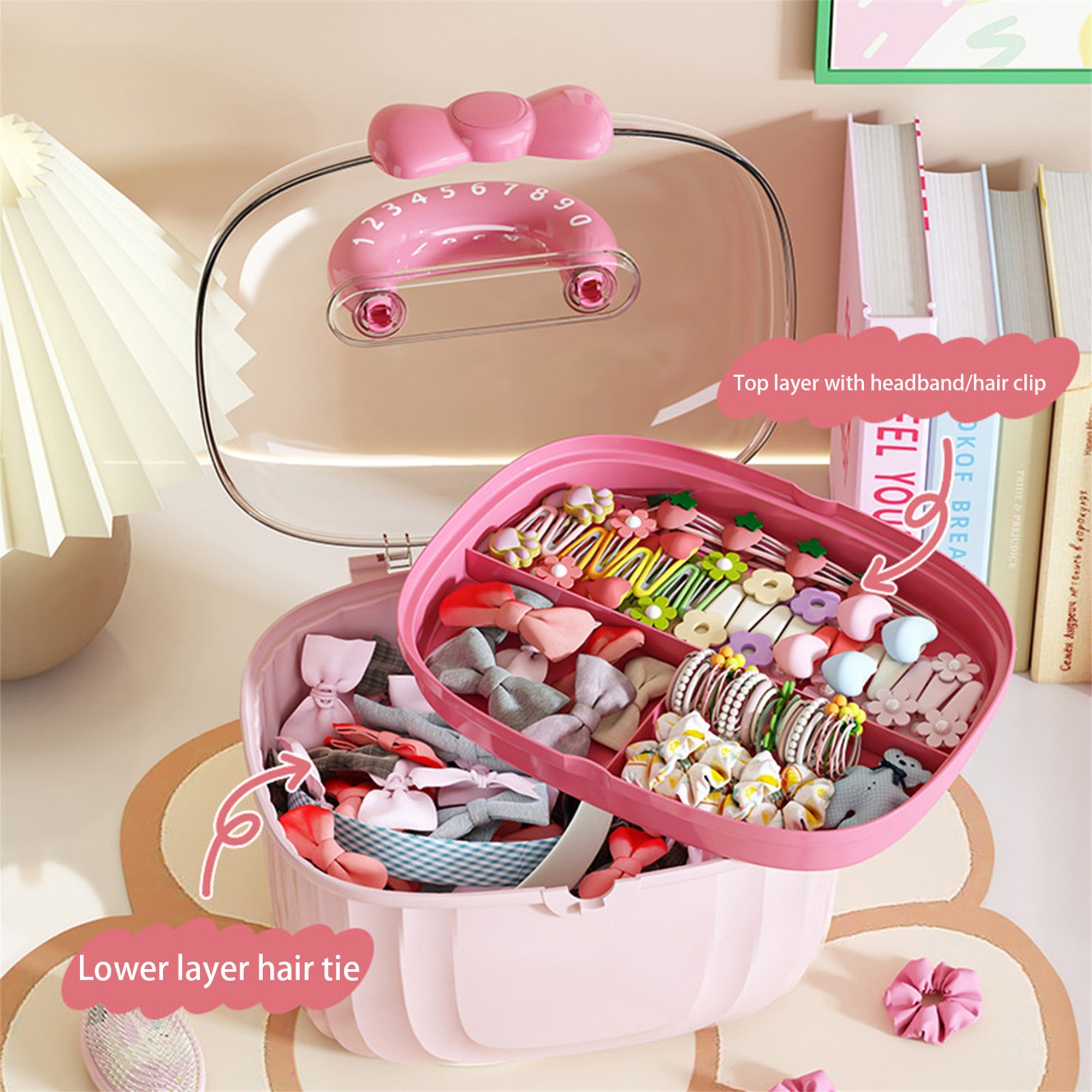 Hair Accessories Organizer for Girls 2-Layer