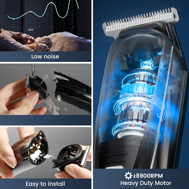 SHPAVVER, 17-Pc Set Rechargeable Hair Clippers Kit With Safety Lock