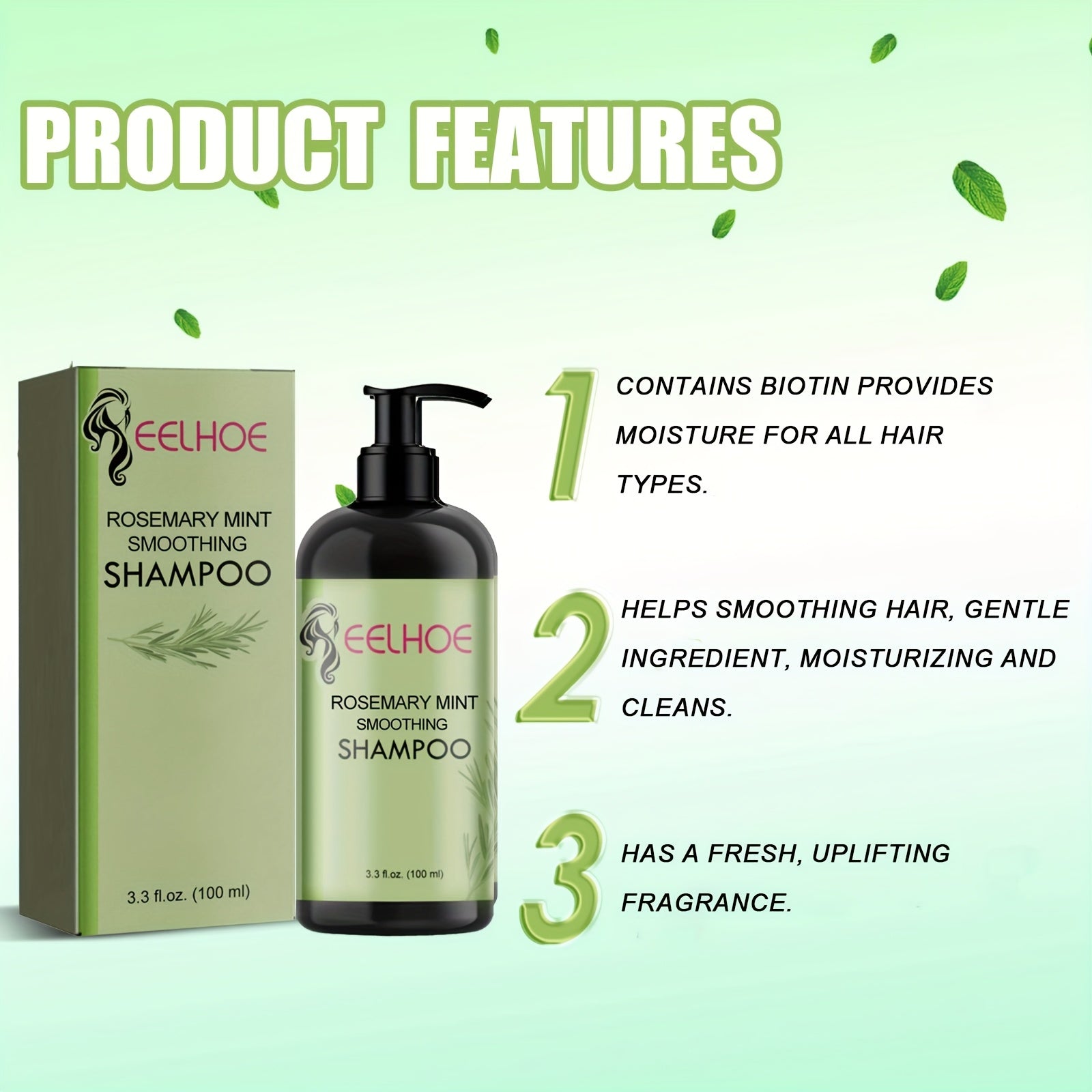 4pcs Rosemary Mint Shampoo, 2-in-1 Hair Care