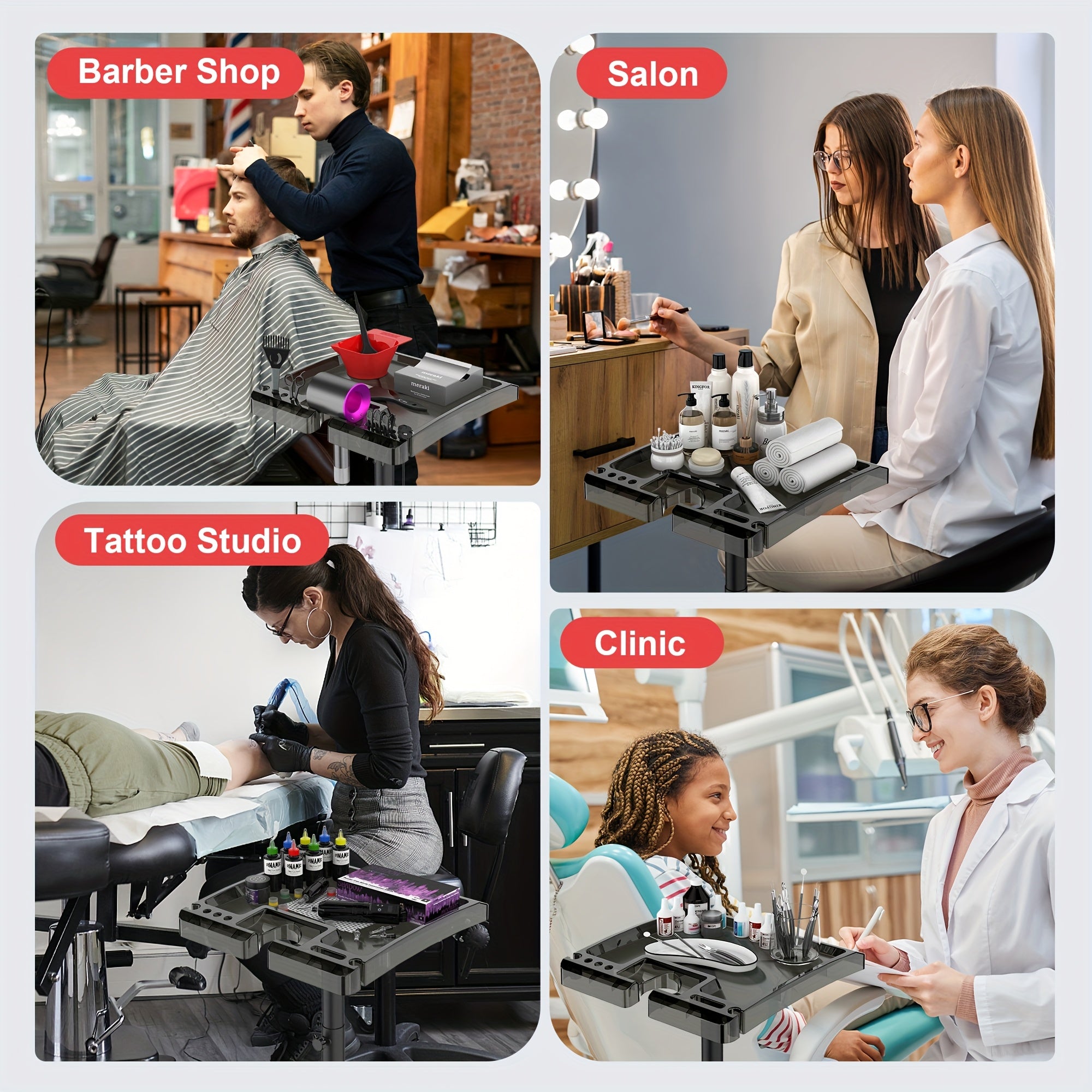Salon Tray On Wheels Salon Service Rolling Tray Salon Station Tattoo Tray Height Adjustable Rolling Trolley For Salon Spa And Barber Shop