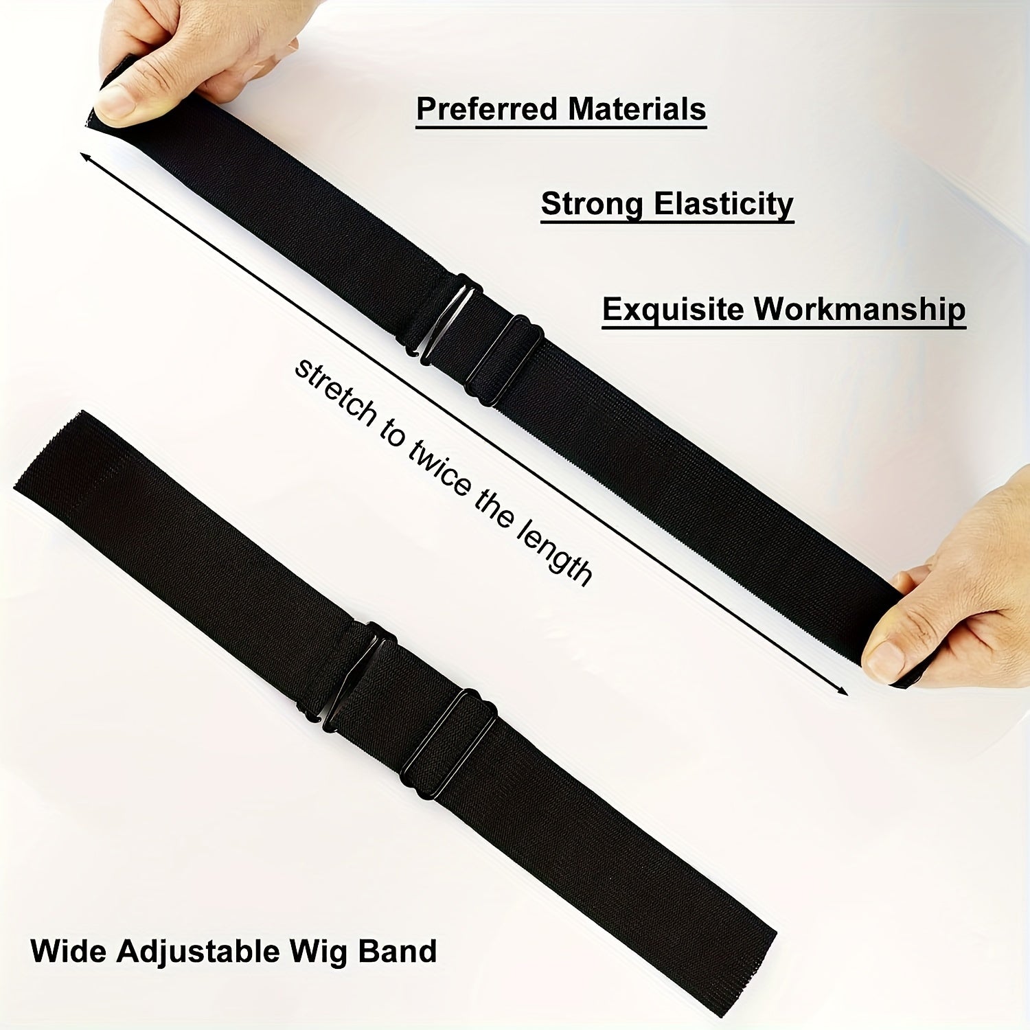 5pcs/7pcs/15pcs/20pcs/30pcs Black Adjustable Elastic Band for Wigs
