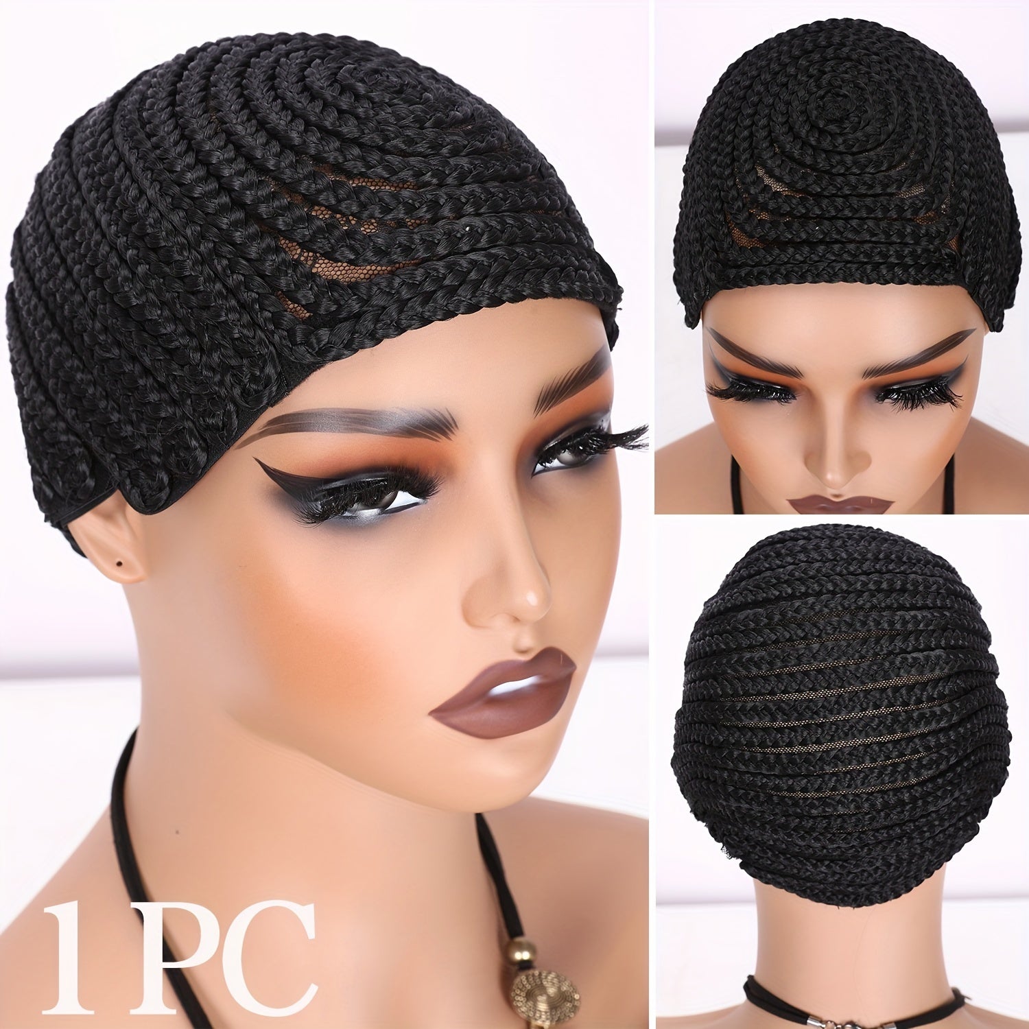 1pc/2pcs 21-23inch Braided Wig Caps