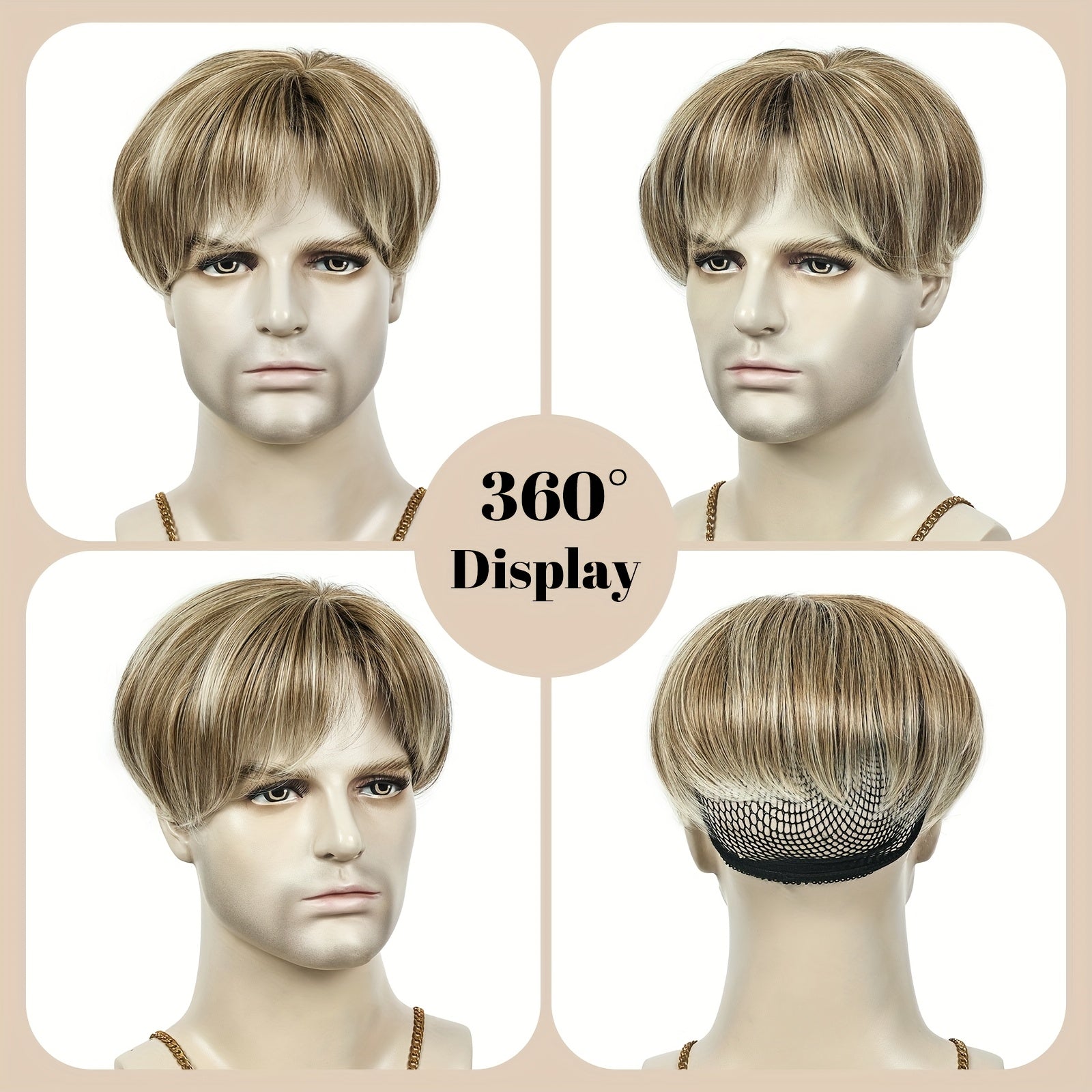 Highlight Hair Topper Hair System For Men Synthetic Fiber Toupee