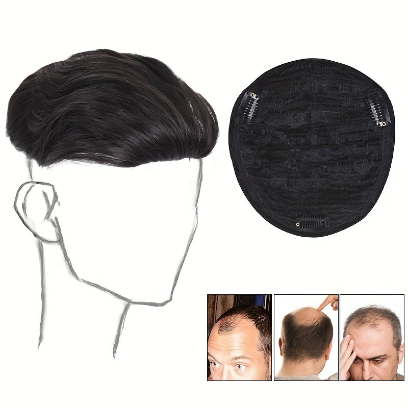 Men's Hair Wig Durable Single Layer Lace Wig Toupee Topper