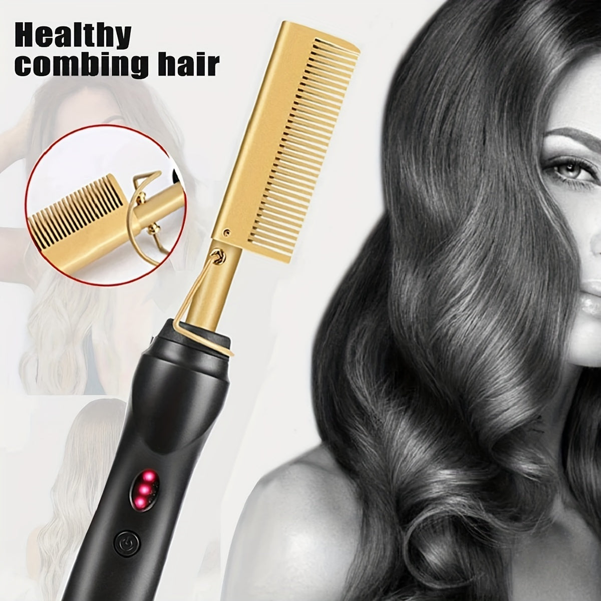 Electric Hair Straightener Curling Iron Electric Hair Straightener Hair Straightener Comb Brush Holiday Gift