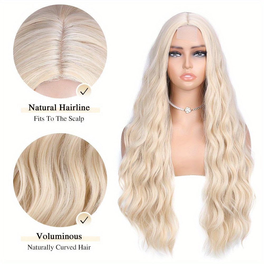 4*1 Lace Front Wig Long Body Wave Lace Wig 30 Inch Synthetic Wig