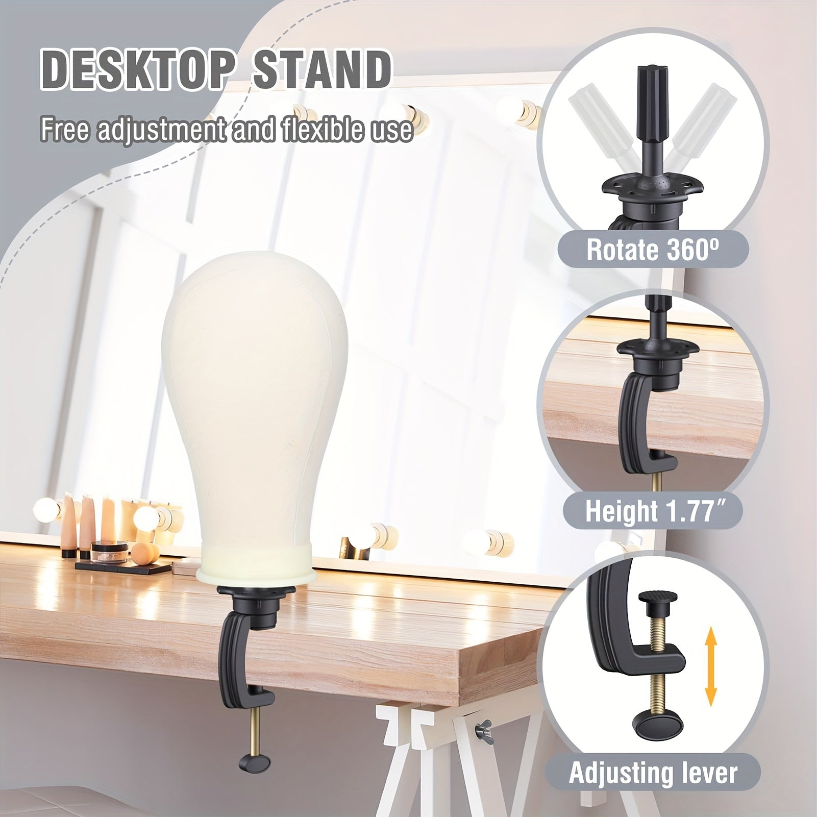 Reinforced Wig Stand With Mannequin Head 22 Inch