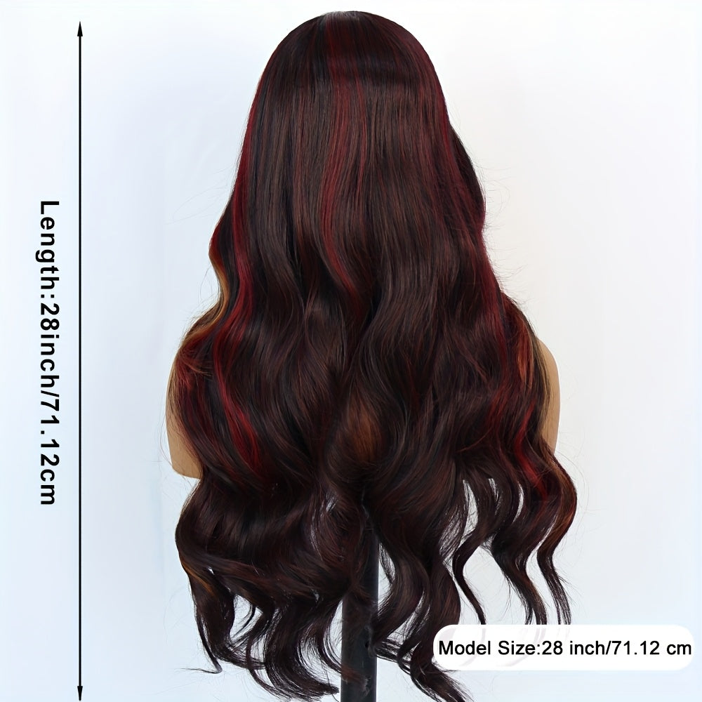 13x4 Natural Ombre Red Body Wave Lace Front Wigs